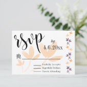 Orange & Plum Feuilles Jolies Typographie RSVP (Debout devant)
