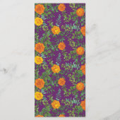 Orange & Plum violet Peony & Mariage Rose Menu (Dos)