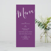 Orange & Plum violet Peony & Mariage Rose Menu (Debout devant)