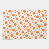 Orange Polka Dot Retro Design Serviette de cuisine (Horizontal)