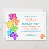 Orange Polkadot Papillon Anniversaire Invitation (Devant)