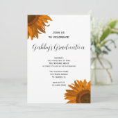 Orange Pop Art Sunflower Invitation de la fête de (Debout devant)