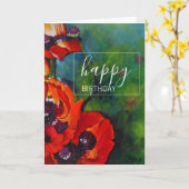 Orange Poppies Art Bonne Carte Anniversaire (Fleur jaune)