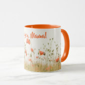 Orange Poppy Fleurs café Mug (Devant droit)