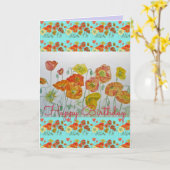 Orange Poppy Flower Floral Bonne carte d'art d'ann (Fleur jaune)