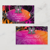 Orange pourpre d'arc de bijoux de carte de visite (Devant / Derrière)