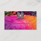 Orange pourpre d'arc de bijoux de carte de visite (Dos)