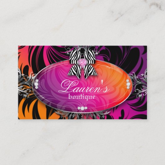 Orange pourpre d'arc de bijoux de carte de visite (Devant)