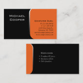 Orange professionnelle d'ordinateur de carte de (Devant / Derrière)