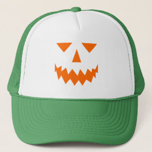 Orange Pumpkin Face Trucker Hat Trucker Pet