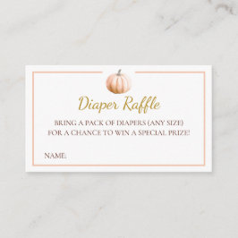 Orange Pumpkin Fall Baby Shower Diaper Raffle Card Informatiekaartje