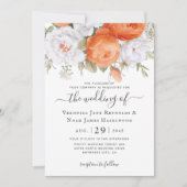 Orange Punch Ranunculus Florals Invitation (Devant)