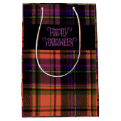 Orange Purple Happy Halloween Plaid Cadeau Sac (Devant)