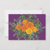 Orange & Purple Plum Peony Rose Invitation Réponse (Dos)