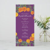 Orange Purple Plum Peony Rose Programmes de mariag (Debout devant)