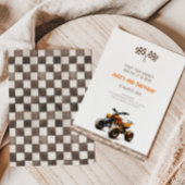 Orange Quad Bike Invitation Anniversaire