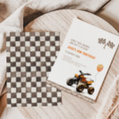 Orange Quad Bike Invitation Anniversaire