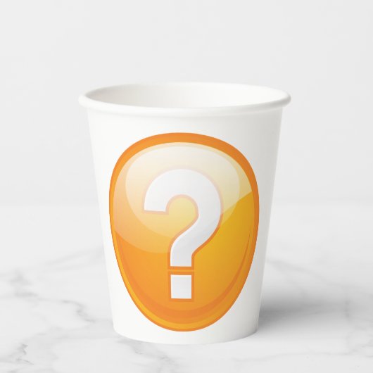 Orange Question Mark Bold Modern Symbol Papieren Bekers (Voorkant)
