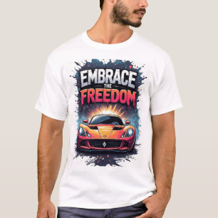 🏁 Orange Racer Omarm Vrijheid Splash Art T-shirt