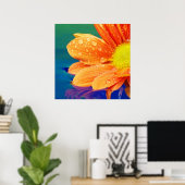 Orange Raindrops Photograph Poster (Bureau à domicile)