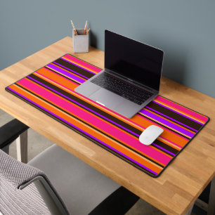 Orange rayé, Magenta & Purple Desk Mat