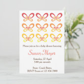 Orange Red Butterfly Babyshower invitation (Debout devant)