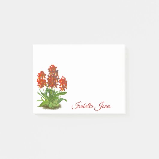 Orange Red Orchid Flowe Post-It Notes (Devant)