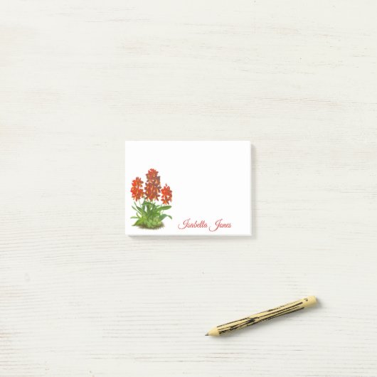 Orange Red Orchid Flowe Post-It Notes (Sur un bureau)
