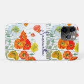 Orange Red Poppy Flower Pattern Thank You Case-Mate iPhone Case (Achterkant (horizontaal))