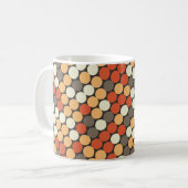 Orange retro dots koffiemok (Voorkant links)
