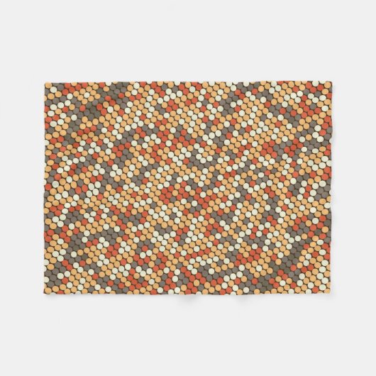 Orange retro dots pattern fleece deken (Voorkant (Horizontaal))