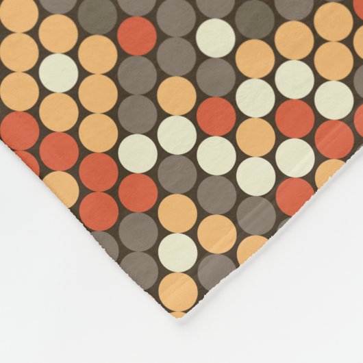 Orange retro dots pattern fleece deken (Hoek)
