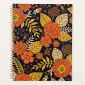 Orange rétro, Jaune & Marine Floral (Devant)