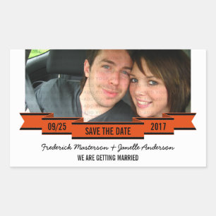 Orange Ribbon Photo Enregistrer les stickers Date