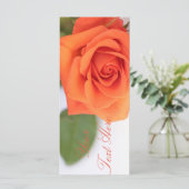 Orange Rose Ajouter Votre Carte Plat Texte (Debout devant)