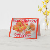 Orange Rose Aquarelle Rose fleurs florales Carte (Fleur jaune)