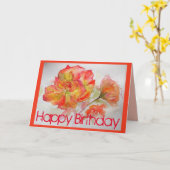 Orange Rose Aquarelle Rose fleurs florales Carte (Fleur jaune)