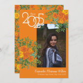 Orange Rose - Faire-part d'obtention d'un diplôme  (Devant / Derrière)