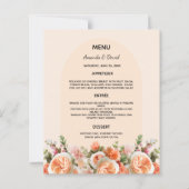 Orange rose fleur de pêche arche carte mariage men (Devant)