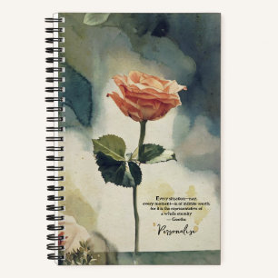 Orange Rose Flower Goethe Eternity Quote Journal