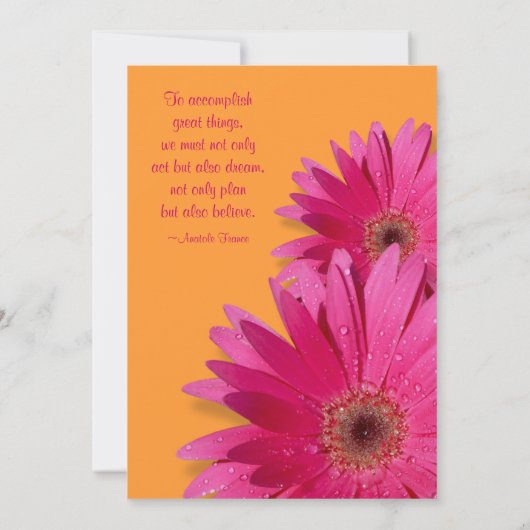 Orange rose Gerbera Daisy Graduation Invitation (Dos)