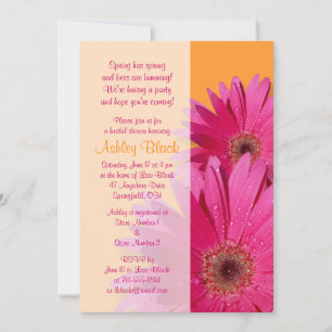Orange rose Gerbera Daisy Invitation de douche nup
