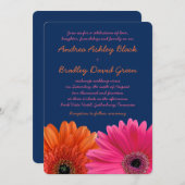 Orange rose Gerbera Daisy Marine Faire-part de mar (Devant / Derrière)