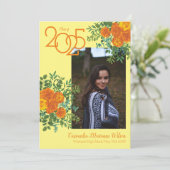 Orange Rose Jaune Photo Faire-part (Debout devant)