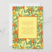 Orange Rose Jaune Photo Faire-part (Dos)