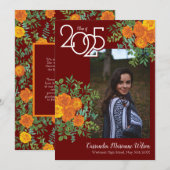 Orange Rose Maroon - Faire-part de graduation phot (Devant / Derrière)