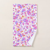 Orange rose néon violet tendance imprimé floral (Serviette à main)
