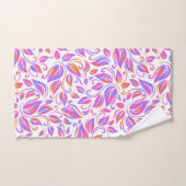 Orange rose néon violet tendance imprimé floral (Serviette à main)