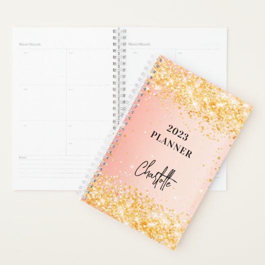 Orange rose or parties scintillant script glam 202 (Devant avec enveloppe)