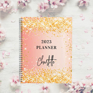 Orange rose or parties scintillant script glam 202